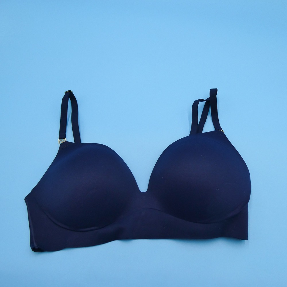 Victoria's Secret Bra Womens 34D Wireless Padded Navy Blue Recycled Polyamide